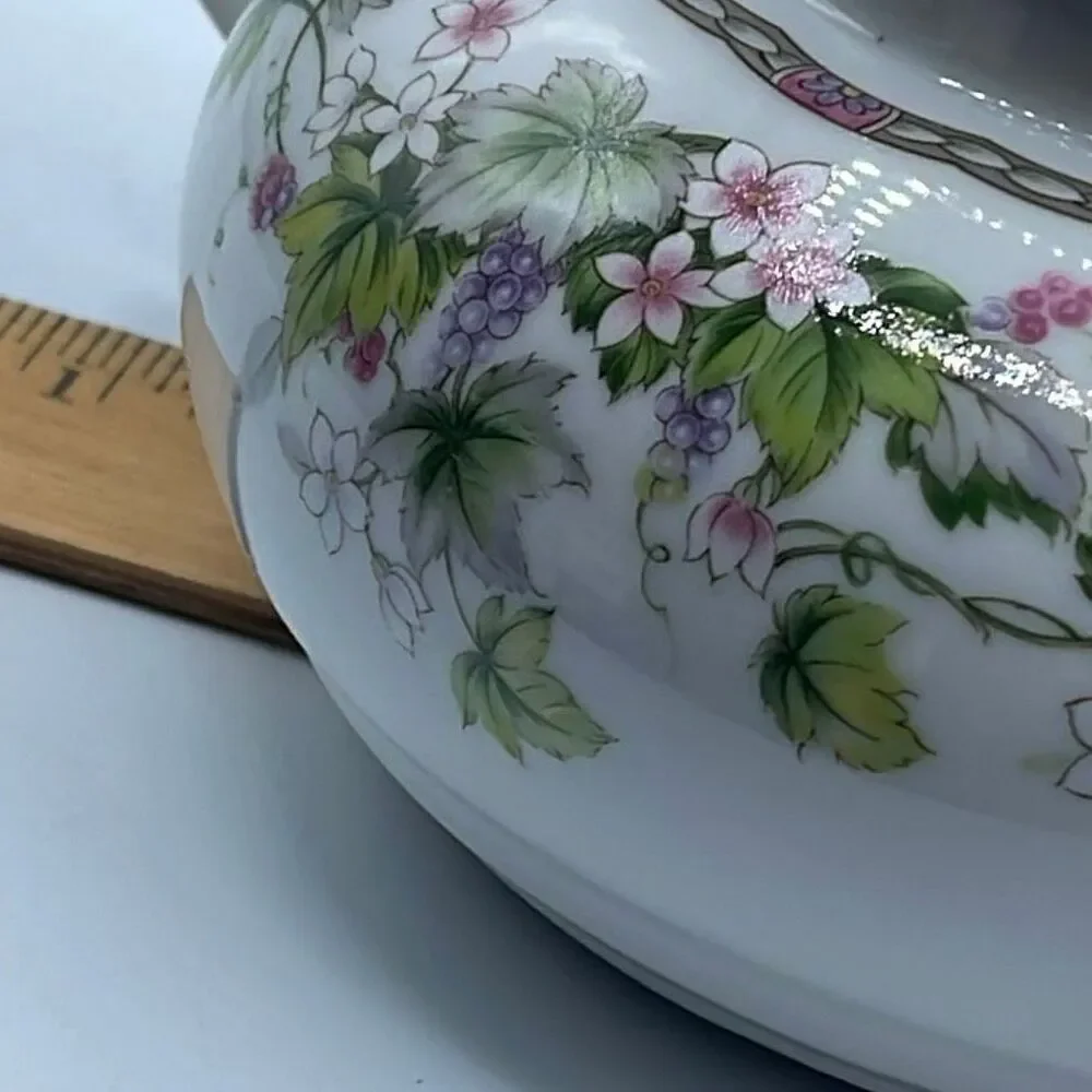 Andrea by Sadek teapot. Floral grapes.